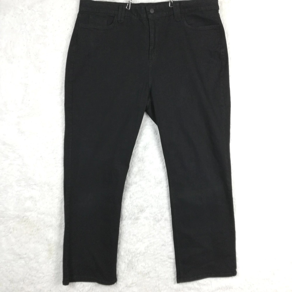 NYDJ Womens Jeans Straight Leg Black Denim High Rise Petite Plus 24WP New